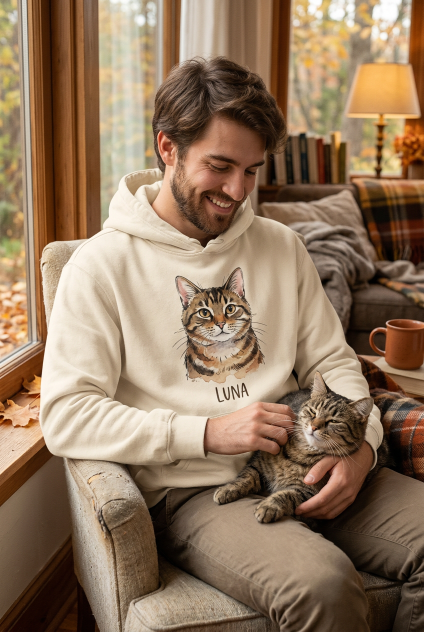 Custom Pet Portrait Hoodie — Wear Your Best Friend
